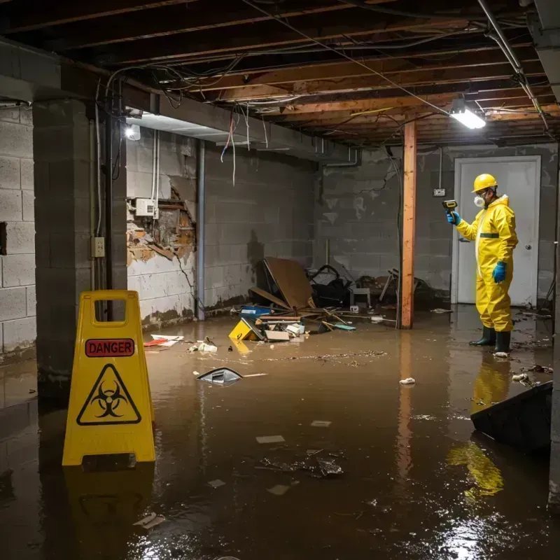 Flooded Basement Electrical Hazard in Montague, MI Property